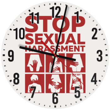STOP sexual Harassment, Ρολόι τοίχου ξύλινο (30cm)