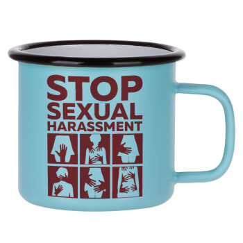 STOP sexual Harassment, Κούπα Μεταλλική εμαγιέ ΜΑΤ σιέλ 360ml