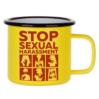 STOP sexual Harassment, Κούπα Μεταλλική εμαγιέ ΜΑΤ Κίτρινη 360ml