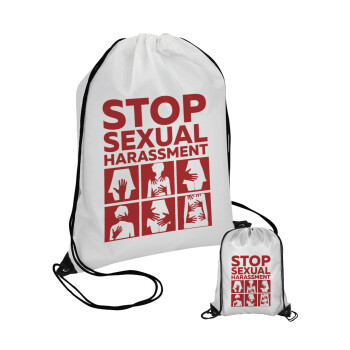 STOP sexual Harassment, Τσάντα πουγκί με μαύρα κορδόνια (1 τεμάχιο)