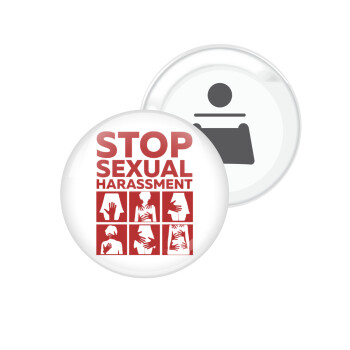 STOP sexual Harassment, Μαγνητάκι και ανοιχτήρι μπύρας στρογγυλό διάστασης 5,9cm