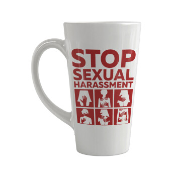 STOP sexual Harassment, Κούπα κωνική Latte Μεγάλη, κεραμική, 450ml