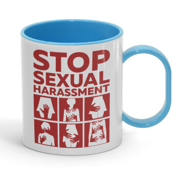 STOP sexual Harassment, Κούπα (πλαστική) (BPA-FREE) Polymer Μπλε για παιδιά, 330ml