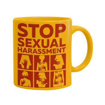 STOP sexual Harassment, Κούπα, κεραμική κίτρινη, 330ml (1 τεμάχιο)