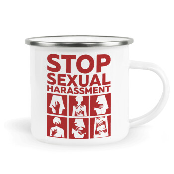 STOP sexual Harassment, Κούπα Μεταλλική εμαγιέ λευκη 360ml