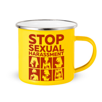 STOP sexual Harassment, Κούπα Μεταλλική εμαγιέ Κίτρινη 360ml