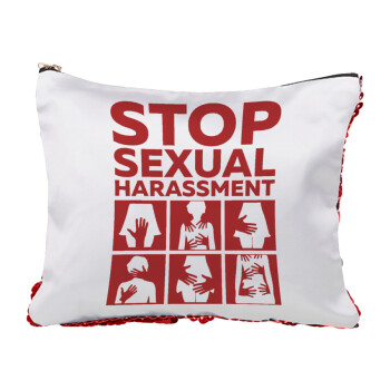 STOP sexual Harassment, Τσαντάκι νεσεσέρ με πούλιες (Sequin) Κόκκινο