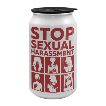STOP sexual Harassment, Κούπα ταξιδιού μεταλλική με καπάκι (tin-can) 500ml