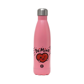 Be mine!, Metal mug thermos Pink Mat (Stainless steel), double wall, 500ml