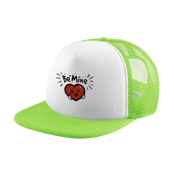 Be mine!, Καπέλο παιδικό Soft Trucker με Δίχτυ Πράσινο/Λευκό