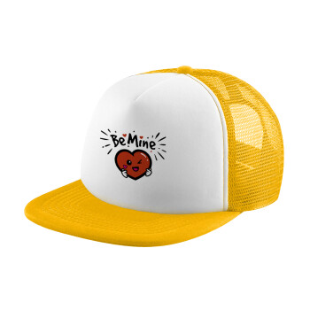 Be mine!, Καπέλο παιδικό Soft Trucker με Δίχτυ Κίτρινο/White 
