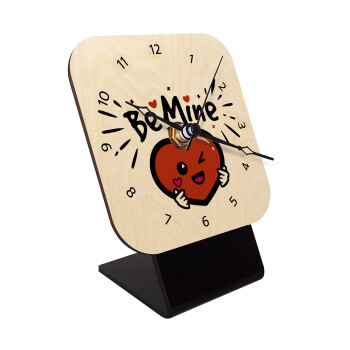 Be mine!, Quartz Table clock in natural wood (10cm)