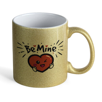 Be mine!, Κούπα Χρυσή Glitter που γυαλίζει, κεραμική, 330ml