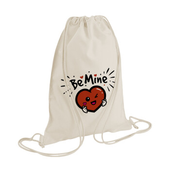 Be mine!, Τσάντα πλάτης πουγκί GYMBAG natural (28x40cm)