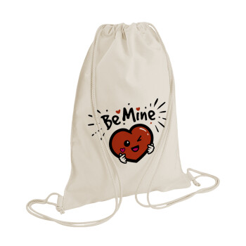 Be mine!, Backpack bag GYMBAG natural (28x40cm)