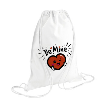 Be mine!, Τσάντα πλάτης πουγκί GYMBAG λευκή (28x40cm)