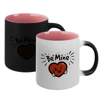 Be mine!, Κούπα Μαγική εσωτερικό ΡΟΖ, κεραμική 330ml που αλλάζει χρώμα με το ζεστό ρόφημα