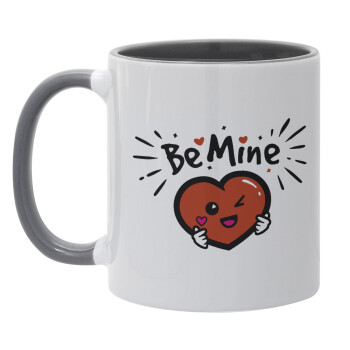 Be mine!, Κούπα χρωματιστή γκρι, κεραμική, 330ml
