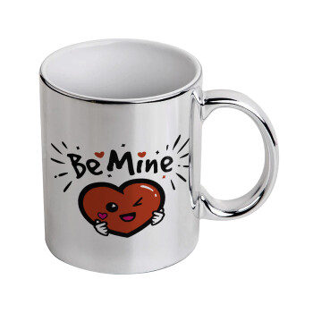 Be mine!, Mug ceramic, silver mirror, 330ml
