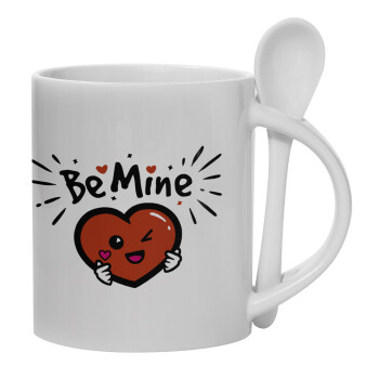 Be mine!, Κούπα, κεραμική με κουταλάκι, 330ml (1 τεμάχιο)