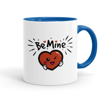 Be mine!, Mug colored blue, ceramic, 330ml