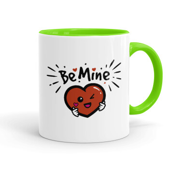 Be mine!, Mug colored light green, ceramic, 330ml