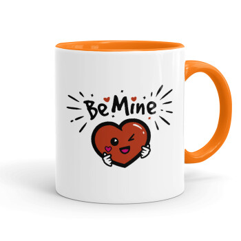 Be mine!, Mug colored orange, ceramic, 330ml