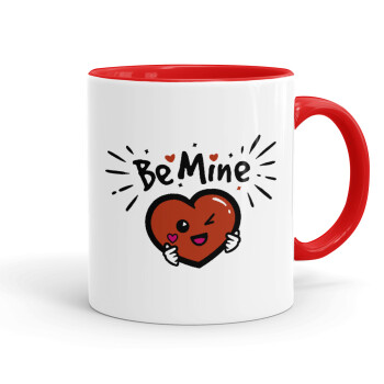 Be mine!, Κούπα χρωματιστή κόκκινη, κεραμική, 330ml