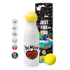 Tennis ball Metal mug thermos White, double wall, 550ml