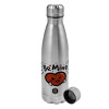 Metallic water bottle, stainless steel, 750ml