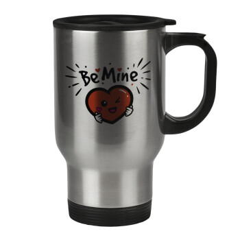 Be mine!, Stainless steel travel mug with lid, double wall 450ml
