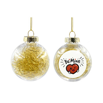 Be mine!, Χριστουγεννιάτικη μπάλα δένδρου διάφανη με χρυσό γέμισμα 8cm