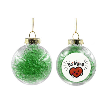 Be mine!, Χριστουγεννιάτικη μπάλα δένδρου διάφανη με πράσινο γέμισμα 8cm