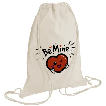 Be mine!, Τσάντα πλάτης πουγκί GYMBAG natural (28x40cm)