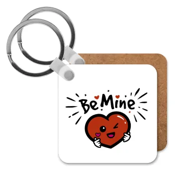 Be mine!, Μπρελόκ Ξύλινο τετράγωνο MDF