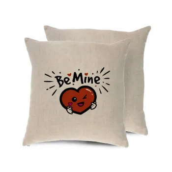 Be mine!, Μαξιλάρι καναπέ ΛΙΝΟ 40x40cm περιέχεται το  γέμισμα