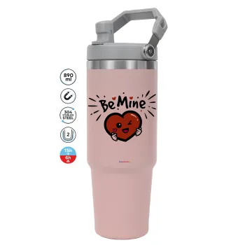 Be mine!, Pink color, 890ml (30oz) stainless Steel Tumbler with Handle