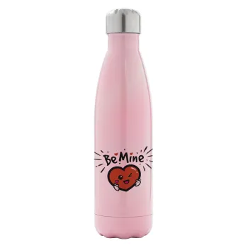 Be mine!, Metal mug thermos Pink Iridiscent (Stainless steel), double wall, 500ml