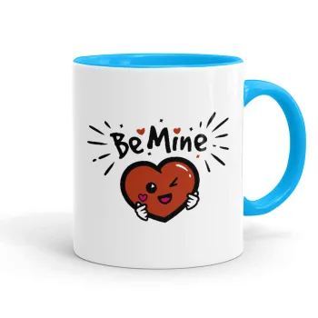 Be mine!, Κούπα χρωματιστή γαλάζια, κεραμική, 330ml