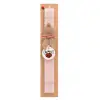 Easter Set, wooden keychain & scented flat Easter candle (30cm) (PINK)
