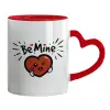 Mug heart red handle, ceramic, 330ml