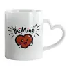 Mug heart handle, ceramic, 330ml