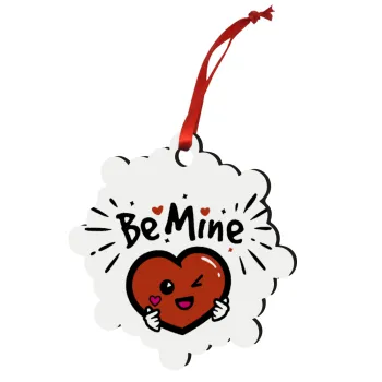 Be mine!, Christmas ornament snowflake wooden 7.5cm