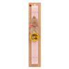 Easter Set, wooden keychain & scented flat Easter candle (30cm) (PINK)