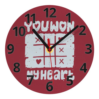 Τρίλιζα you won my heart, Ρολόι τοίχου γυάλινο (20cm)