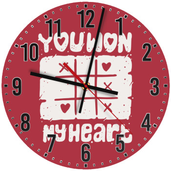 Τρίλιζα you won my heart, Ρολόι τοίχου ξύλινο (30cm)
