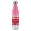 Metal mug thermos Pink/White (Stainless steel), double wall, 500ml