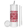 Tumbler stainless steel 600ml, with metal straw & cleaning brush