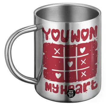 Τρίλιζα you won my heart, Ανοξείδωτη Μεταλλική Κούπα 450ml - Διπλού Τοιχώματος