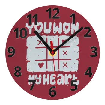 Τρίλιζα you won my heart, Ρολόι τοίχου γυάλινο (20cm)